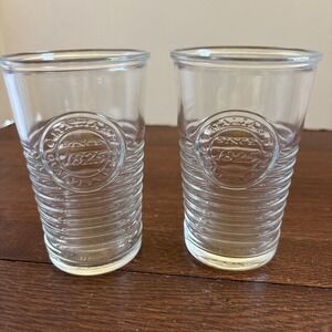 Tumbler Set Italy Bormioli Rocco Drinking Glasses Italian Set Of 2 Clear Vintage